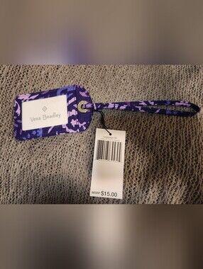Vera Bradley Luggage Tag / Luggage ID, Paisley Amethyst- NWT